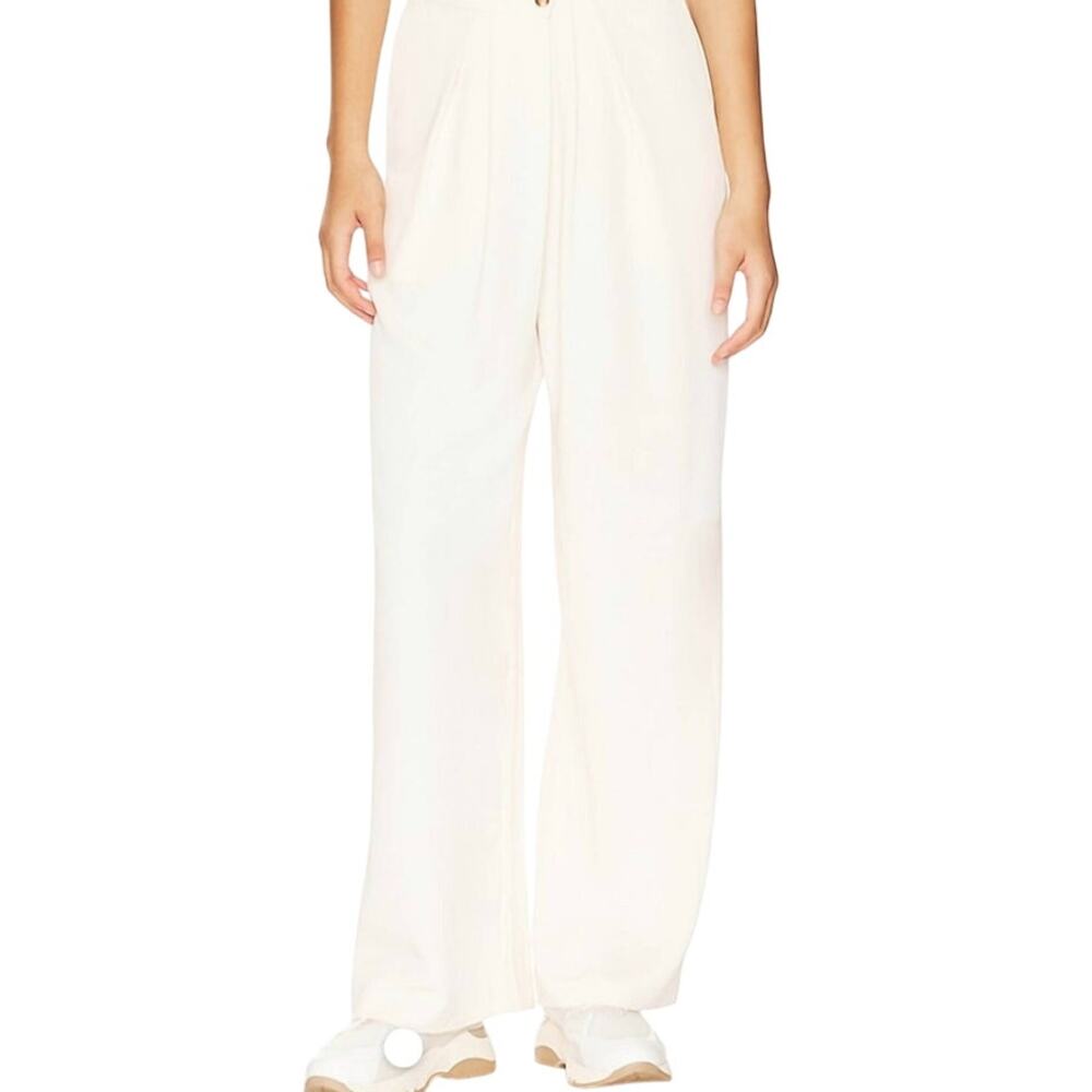 ASTR The Label Womens Wide Leg Pants Cream High Waisted SZ M NWOT Office Summer